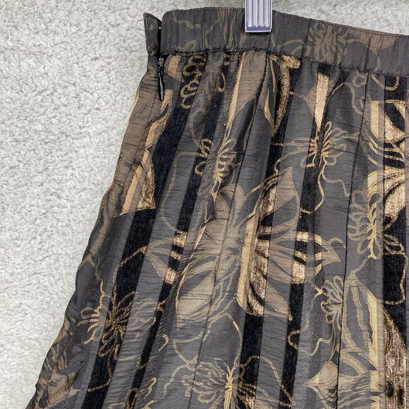 Coldwater Creek Pleated Velvet Floral Skirt Whimsigoth Fairy Grunge M Sz 10-12 - Picture 14 of 16